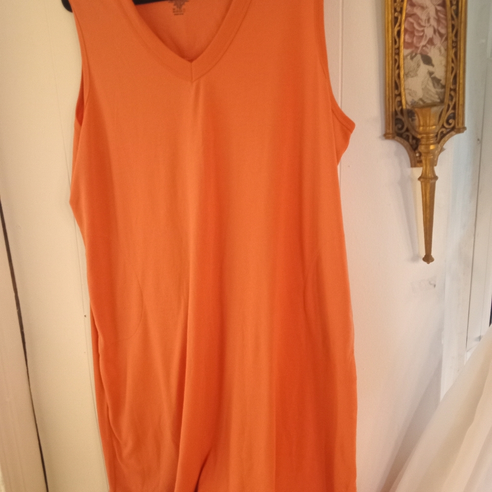 Comfy Effortless Orange Essential Dress Oversized 1X